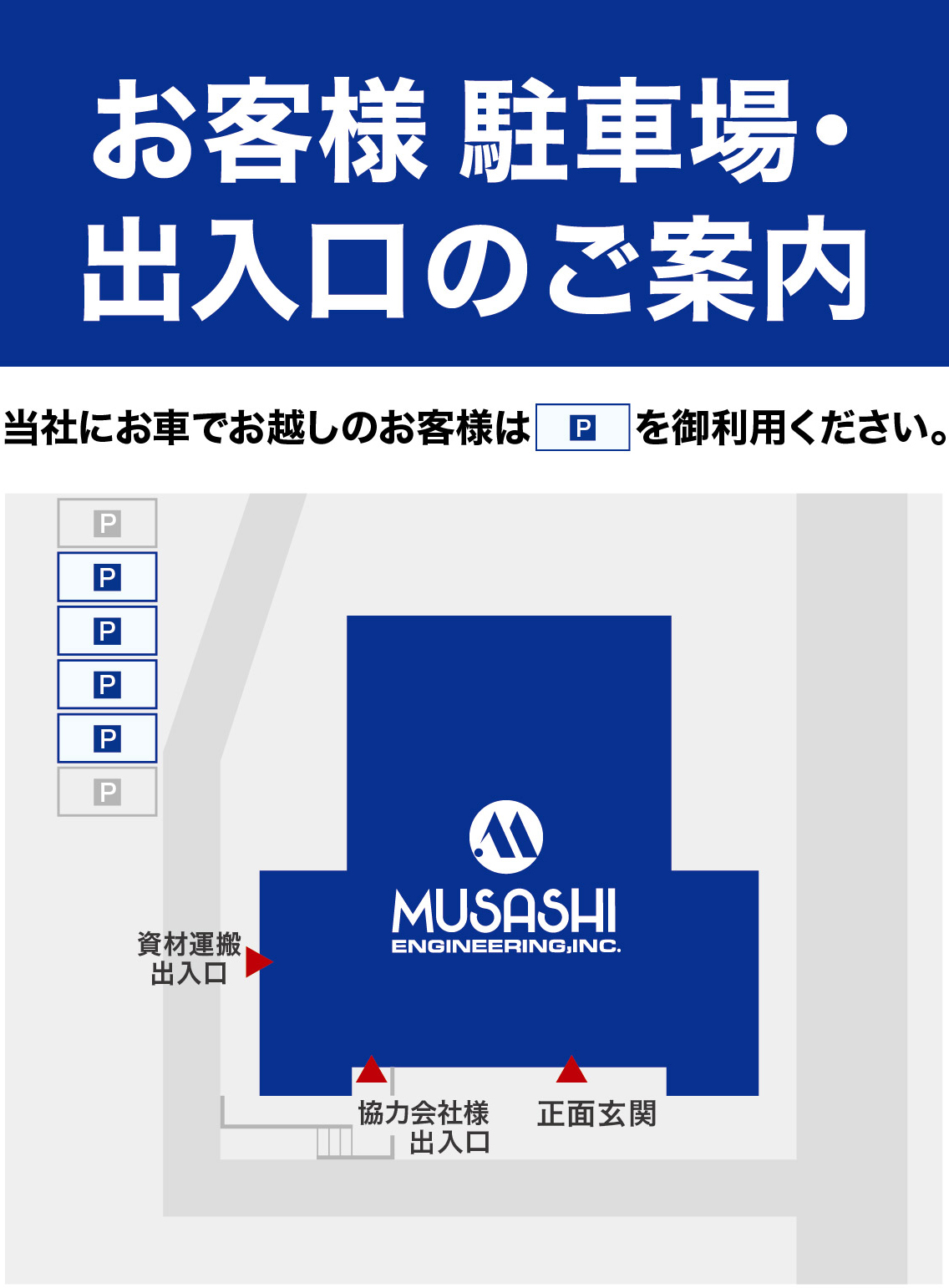 駐車場・出入口の地図