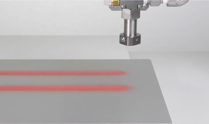 マスキングレスの薄膜スプレー塗布で3つの削減!